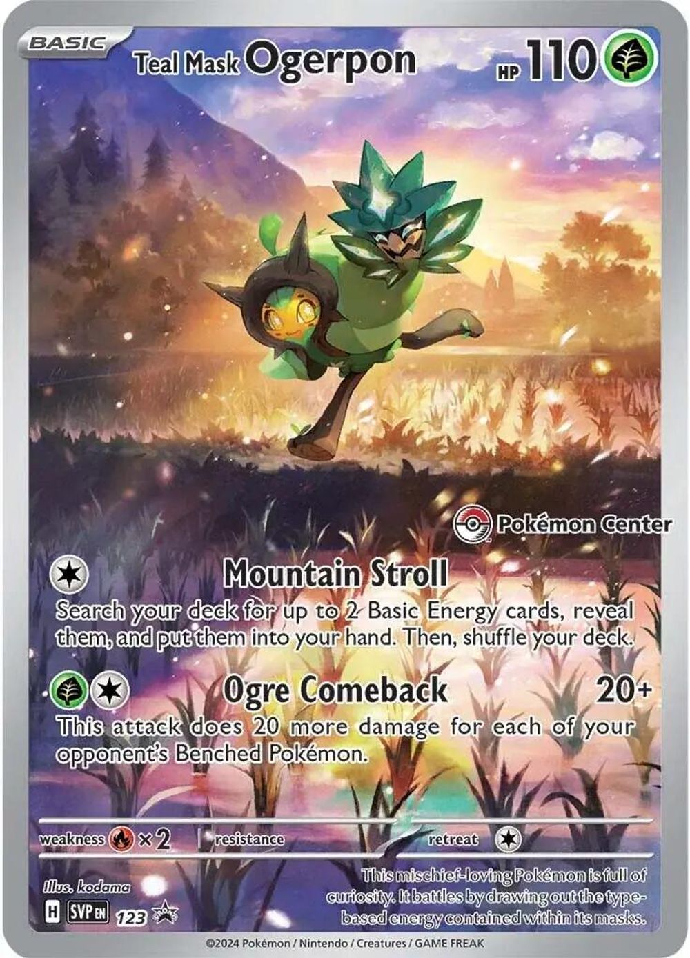 Teal Mask Ogerpon - 123 (Pokemon Center Exclusive) — SV: Scarlet & Violet Promo Cards