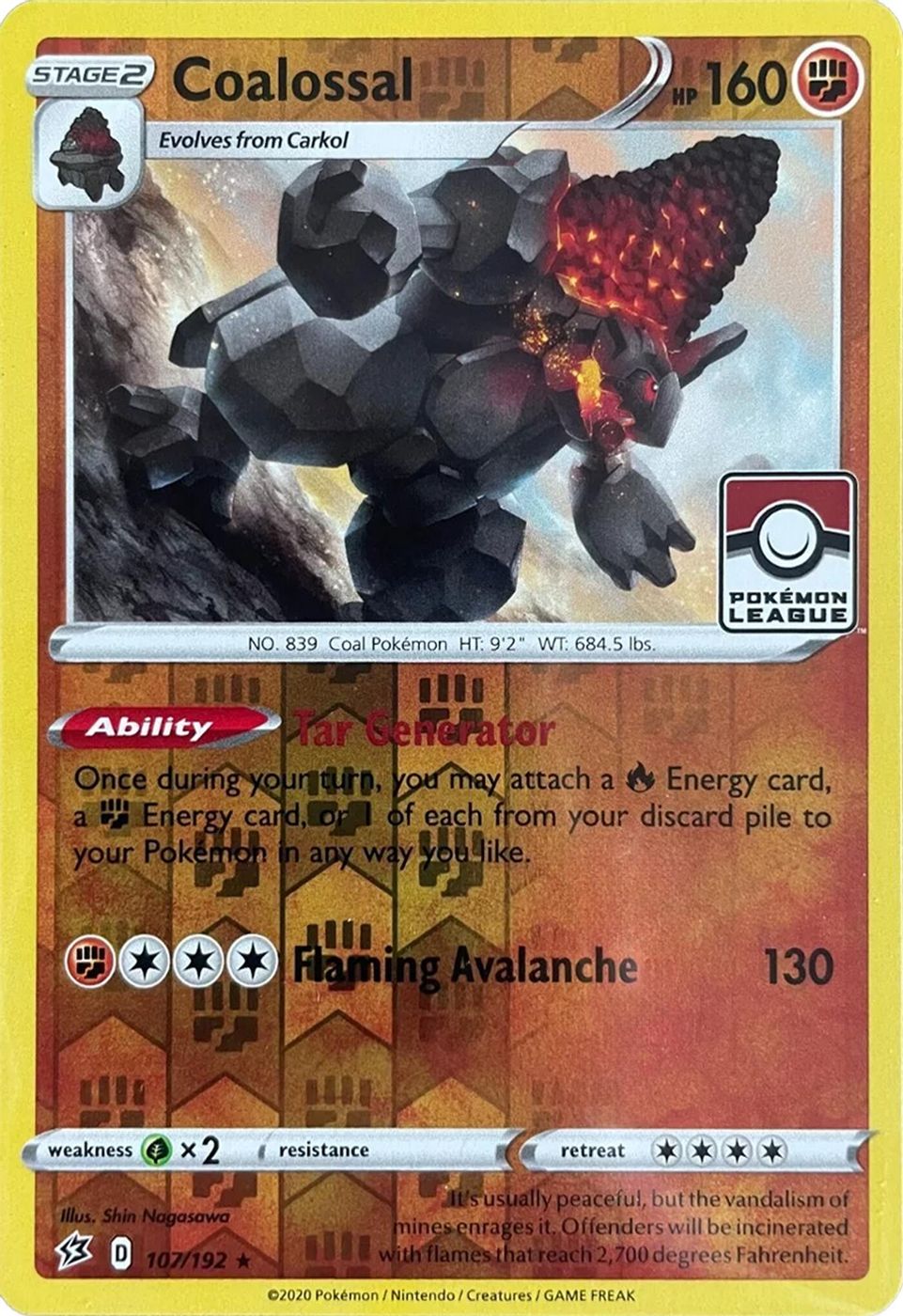 Coalossal - 107/192 (League Promo) — League & Championship Cards