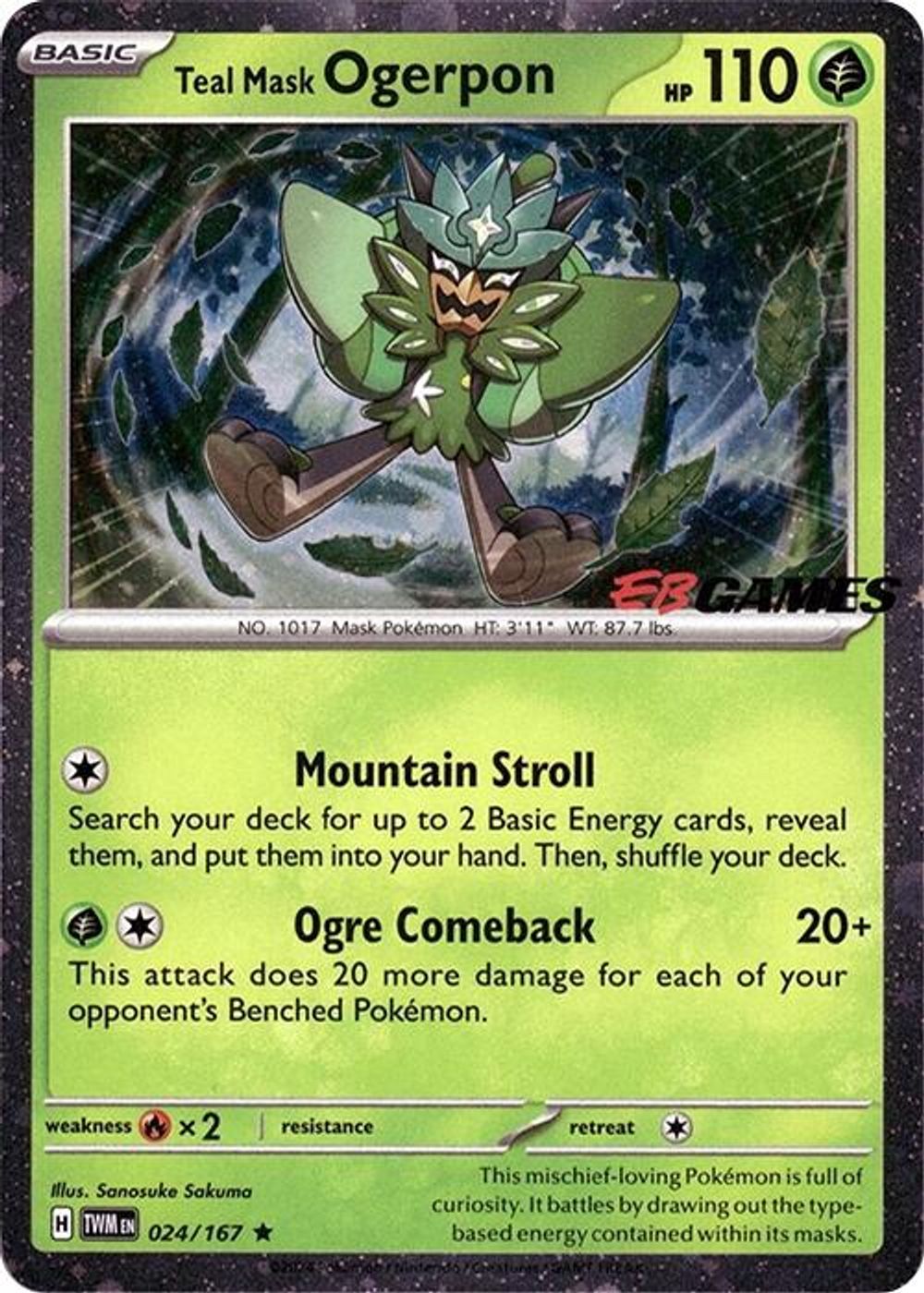 Teal Mask Ogerpon (Cosmos Holo) (EB Games Exclusive) — Miscellaneous Cards & Products