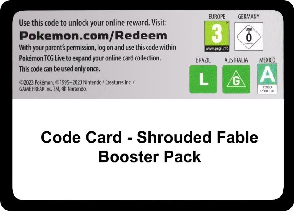 Code Card - Shrouded Fable Booster Pack — SV: Shrouded Fable