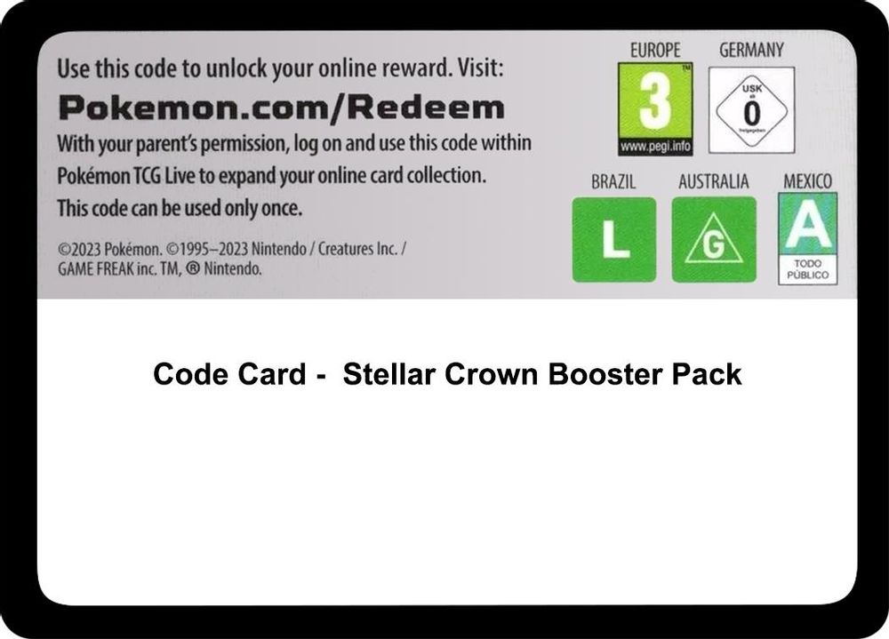 Code Card - Stellar Crown Booster Pack — SV07: Stellar Crown