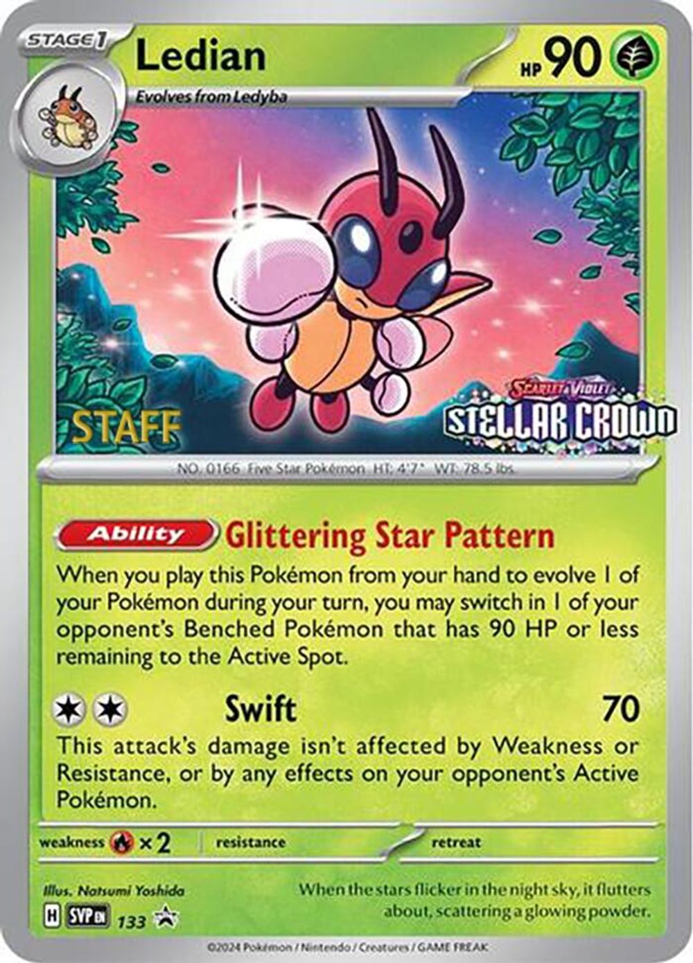 Ledian - 133 (Prerelease) [Staff] — SV: Scarlet & Violet Promo Cards
