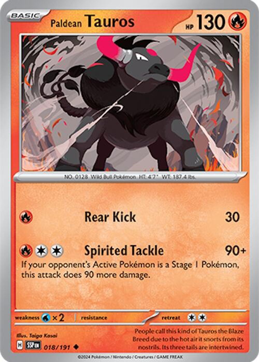 Paldean Tauros - 018/191 — SV08: Surging Sparks