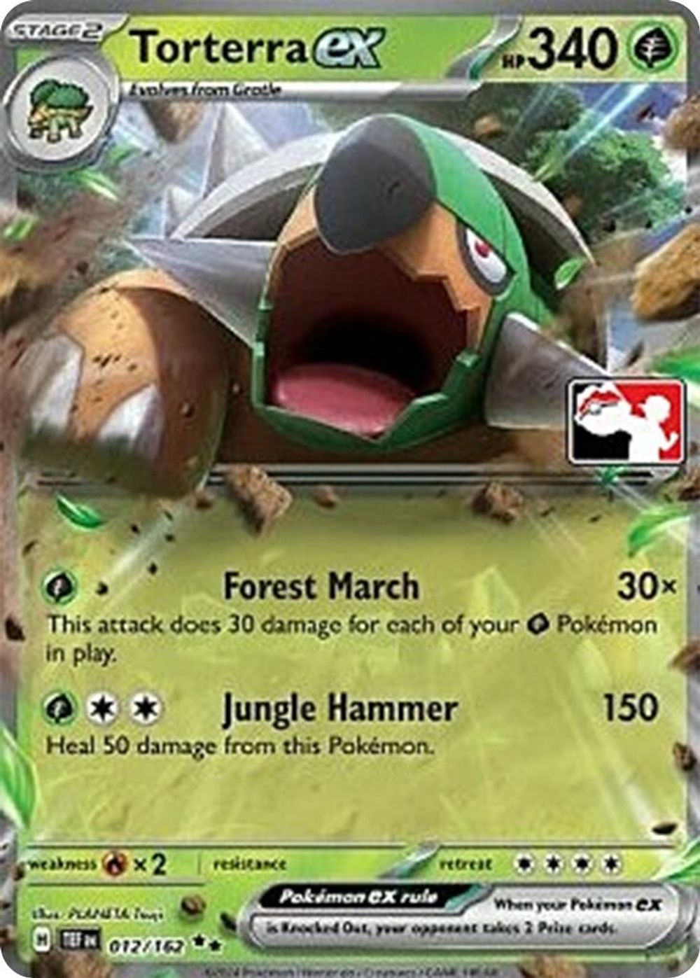 Torterra ex - 012/162 — Prize Pack Series Cards
