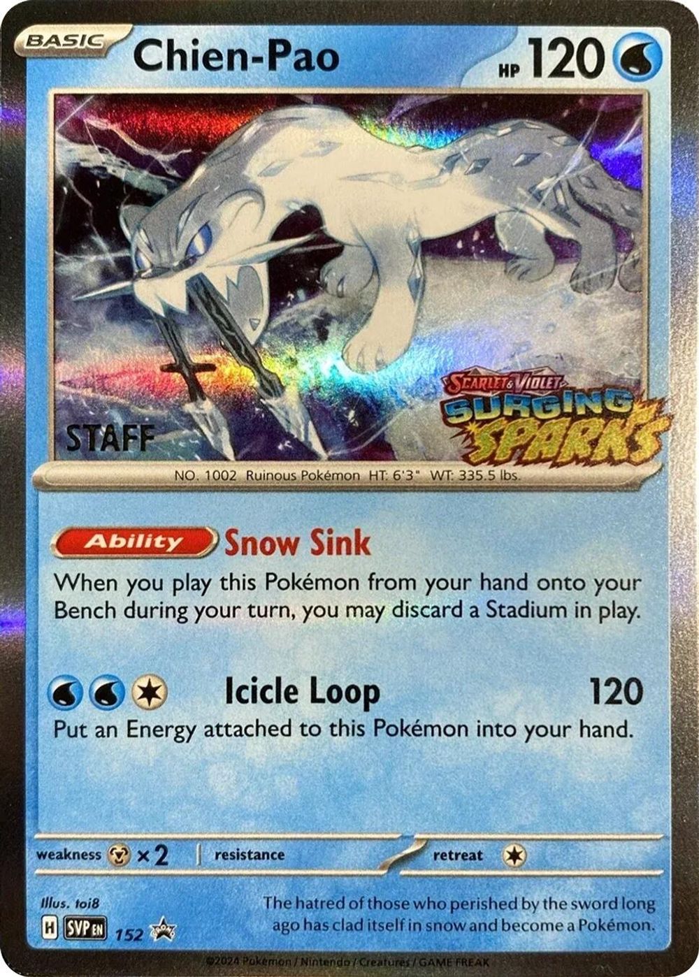 Chien-Pao - 152 (Staff) — SV: Scarlet & Violet Promo Cards