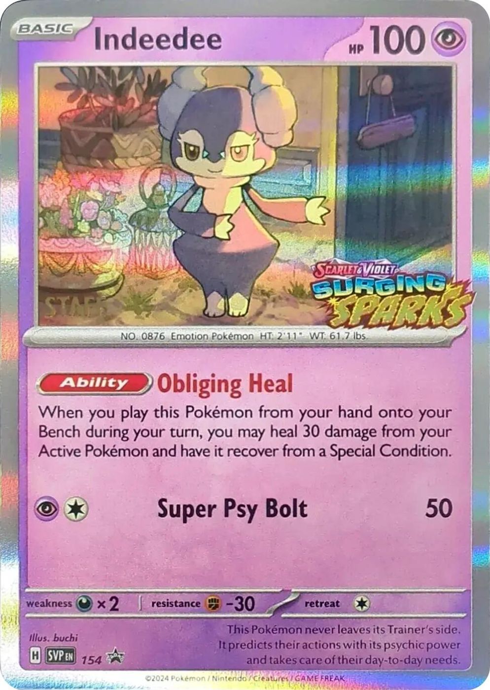 Indeedee - 154 (Staff) — SV: Scarlet & Violet Promo Cards
