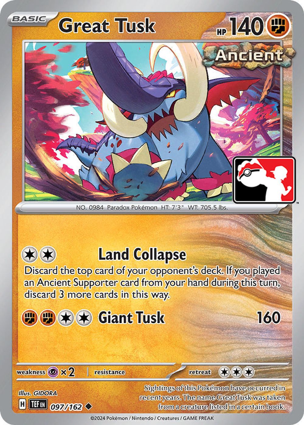 Great Tusk - 097/162 — Prize Pack Series Cards