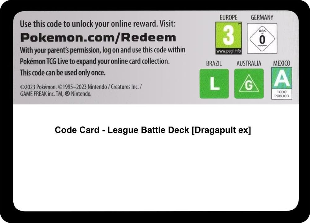 Code Card - League Battle Deck [Dragapult ex] — Miscellaneous Cards & Products