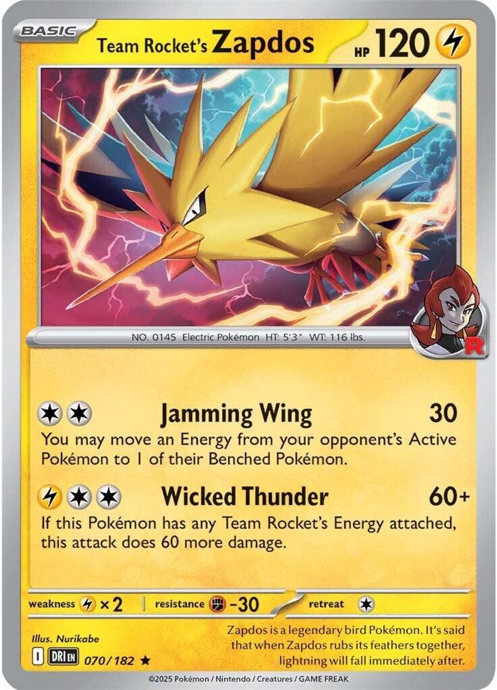 Team Rocket's Zapdos — SV10: Destined Rivals