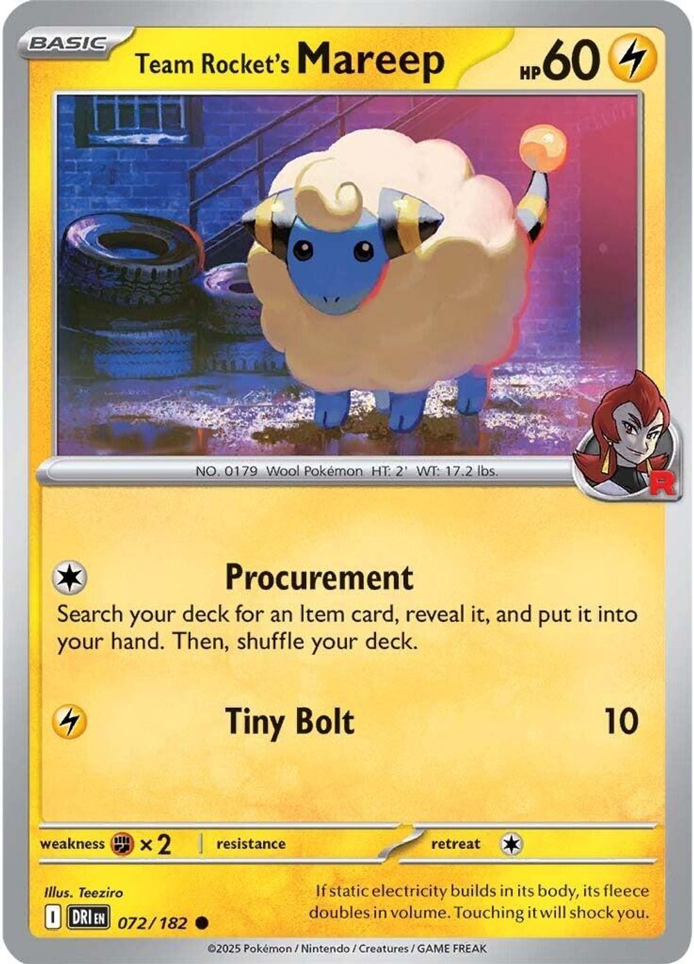Team Rocket's Mareep — SV10: Destined Rivals