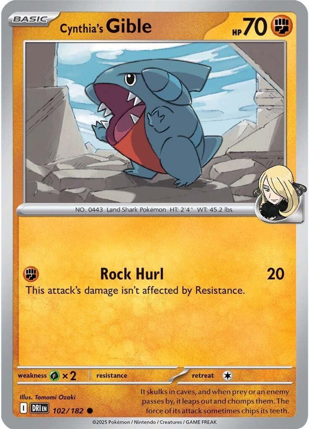 Cynthia's Gible — SV10: Destined Rivals