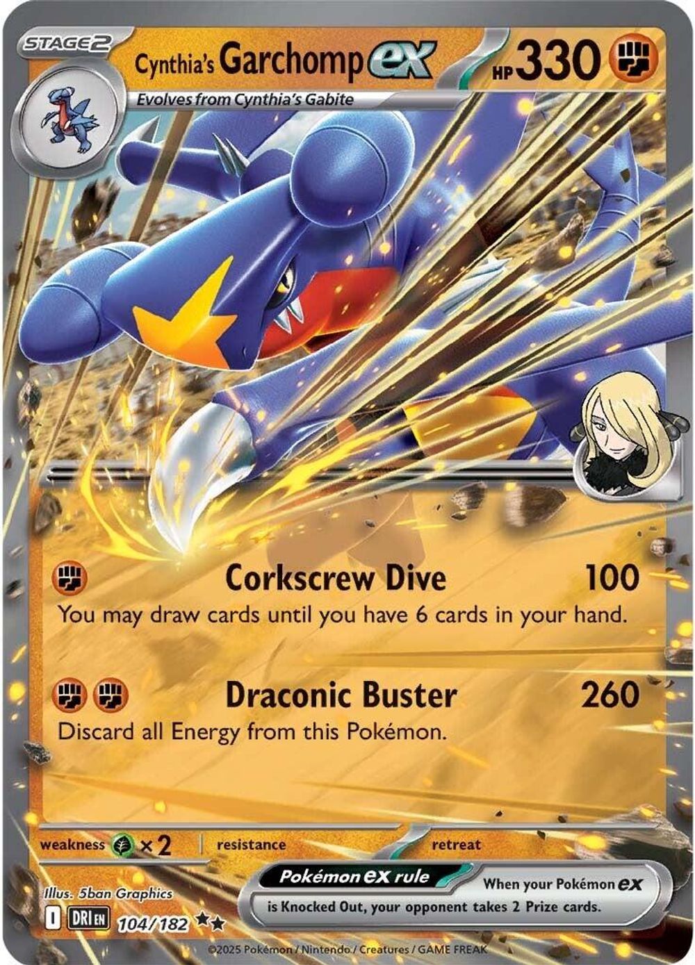 Cynthia's Garchomp ex - 104/182 — SV10: Destined Rivals