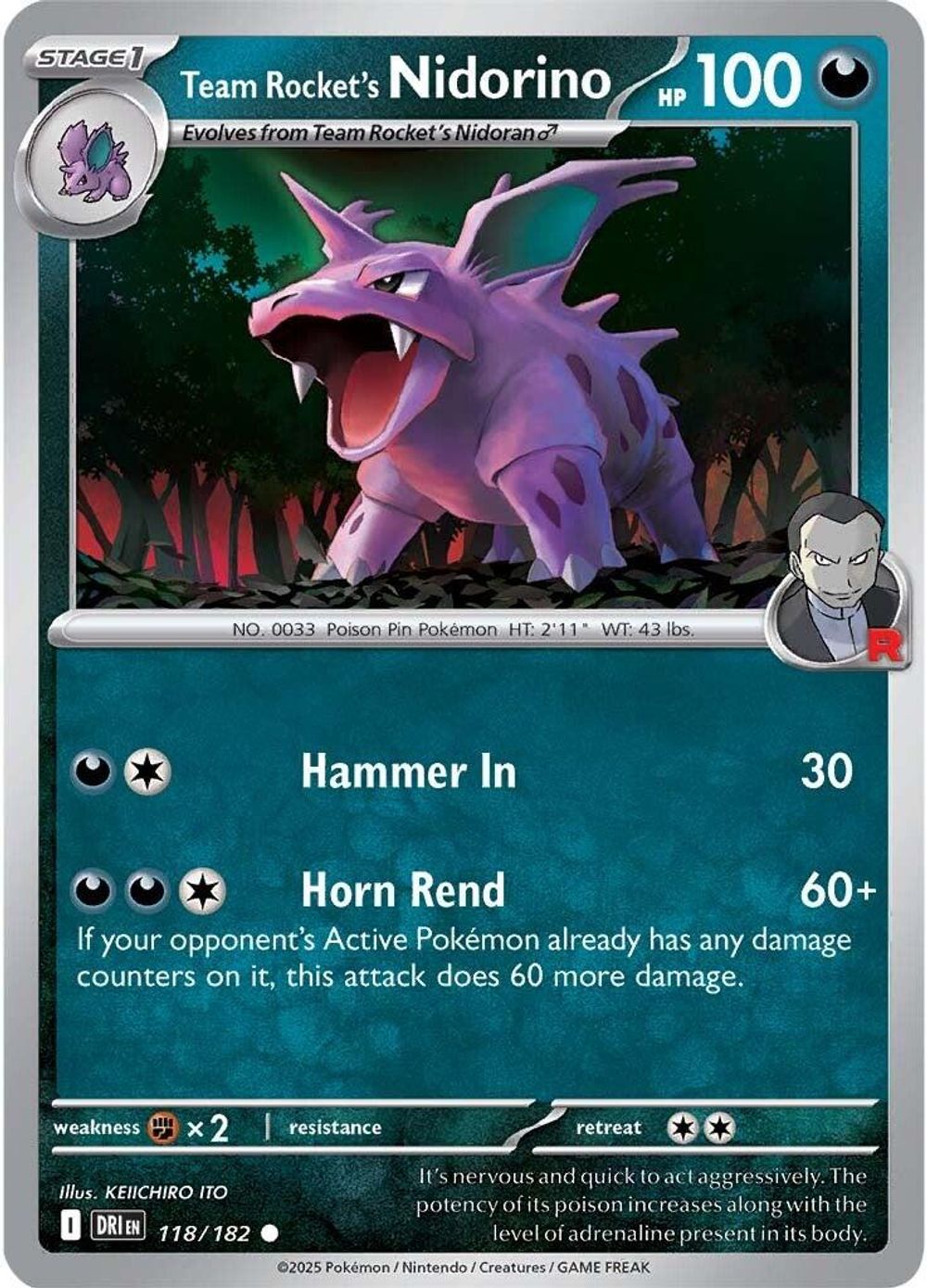 Team Rocket's Nidorino — SV10: Destined Rivals