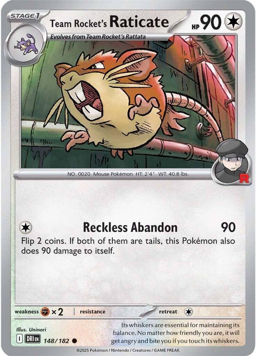 Team Rocket's Raticate - 148/182 — SV10: Destined Rivals