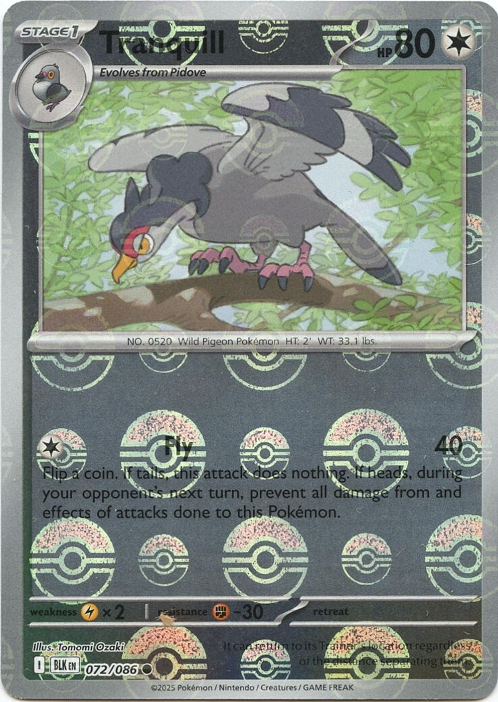 Tranquill (Poke Ball Pattern) — SV: Black Bolt