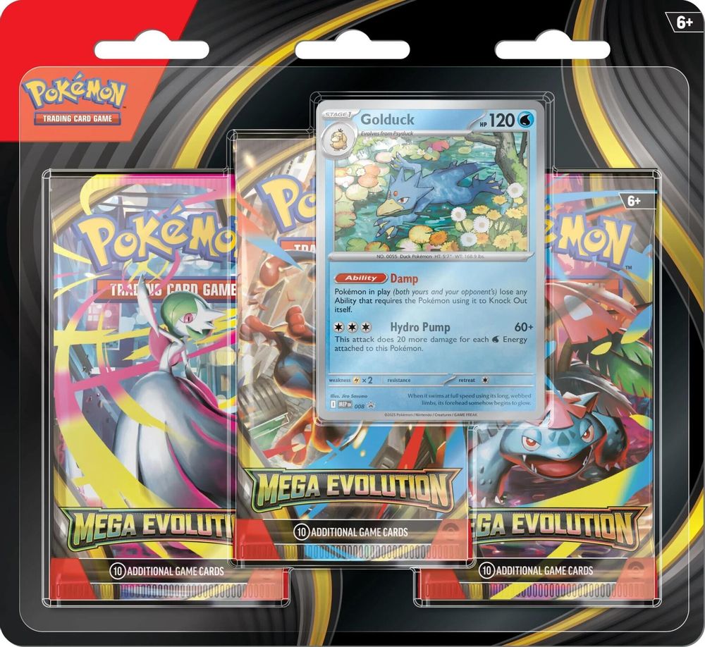 Mega Evolution 3 Pack Blister [Golduck] — ME01: Mega Evolution