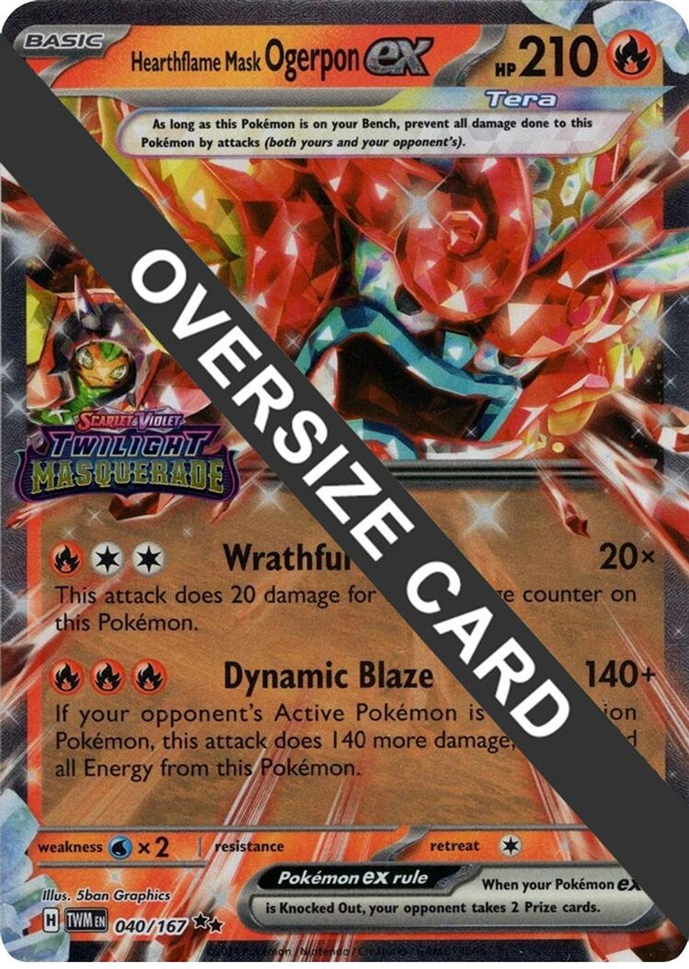 Hearthflame Mask Ogerpon ex (Twilight Masquerade Stamp) — Jumbo Cards