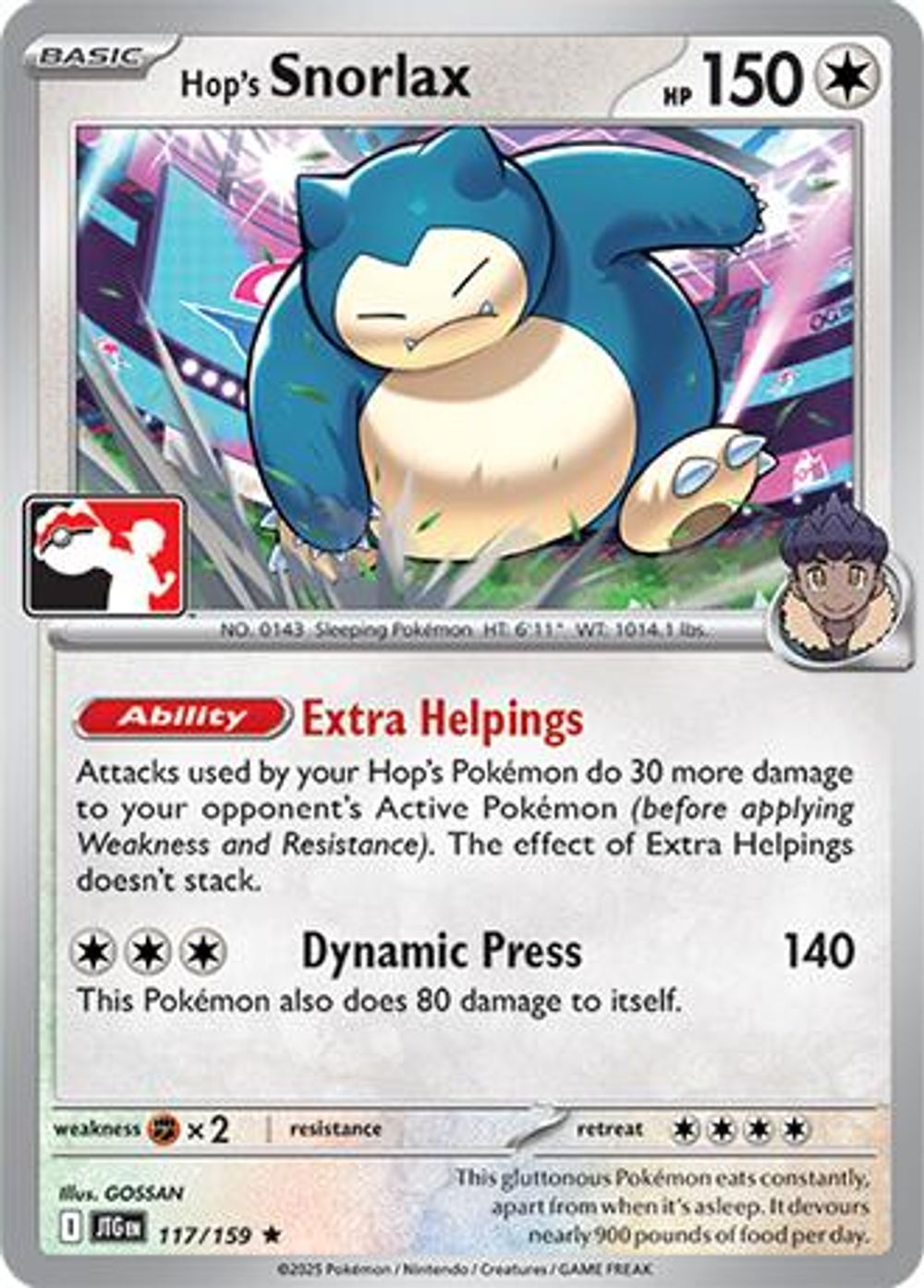 Hop's Snorlax — Prize Pack Series Cards