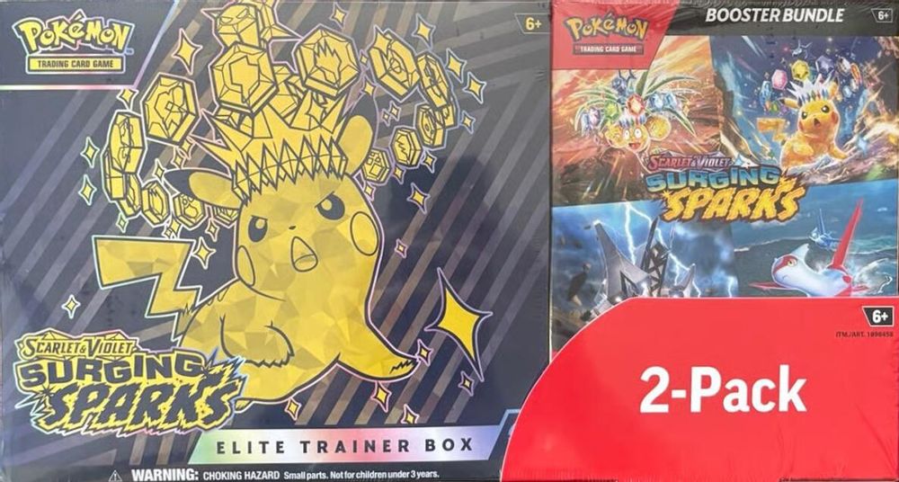 Costco Pokemon Surging Sparks 2-Pack Trainer Box and Booster Bundle — Miscellaneous Cards & Products