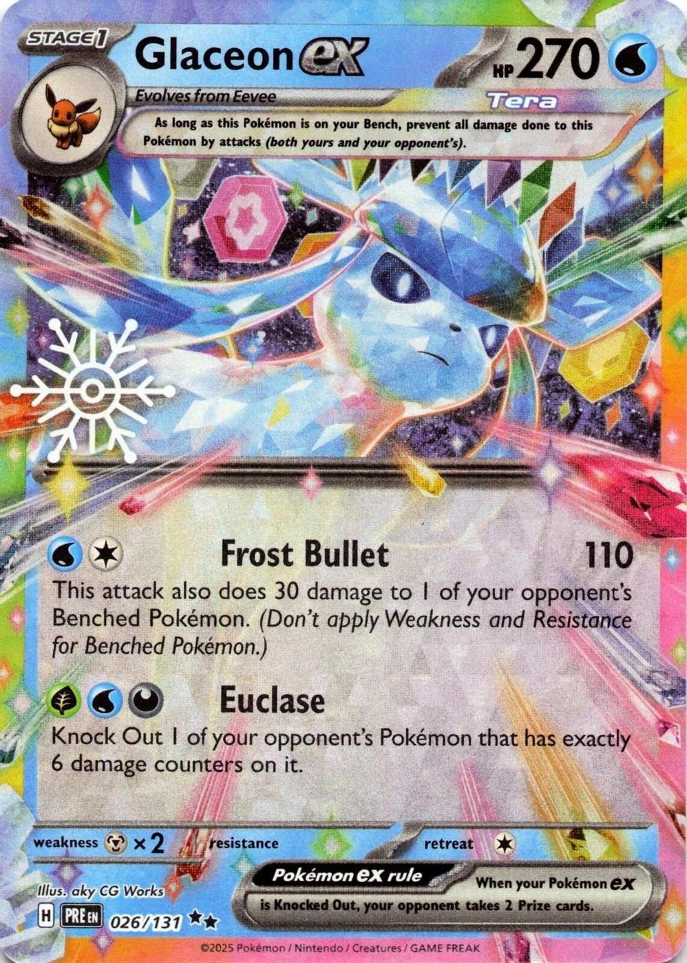 Glaceon ex - 026/131 (Holiday Calendar) — SV: Prismatic Evolutions