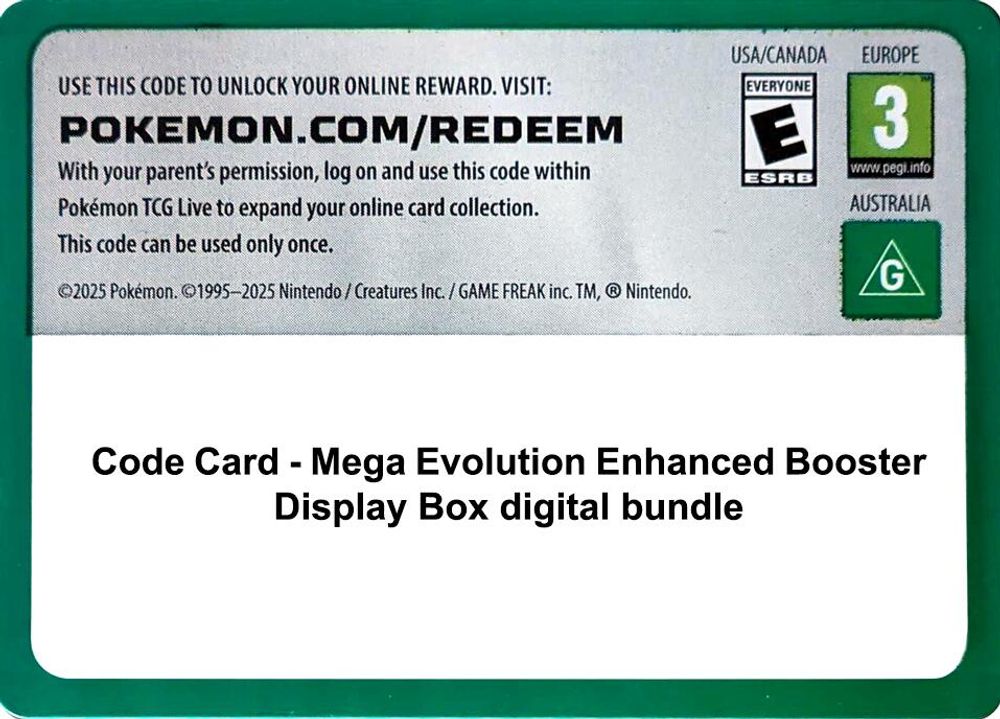 Code Card - Mega Evolution Enhanced Booster Display Box digital bundle — ME01: Mega Evolution