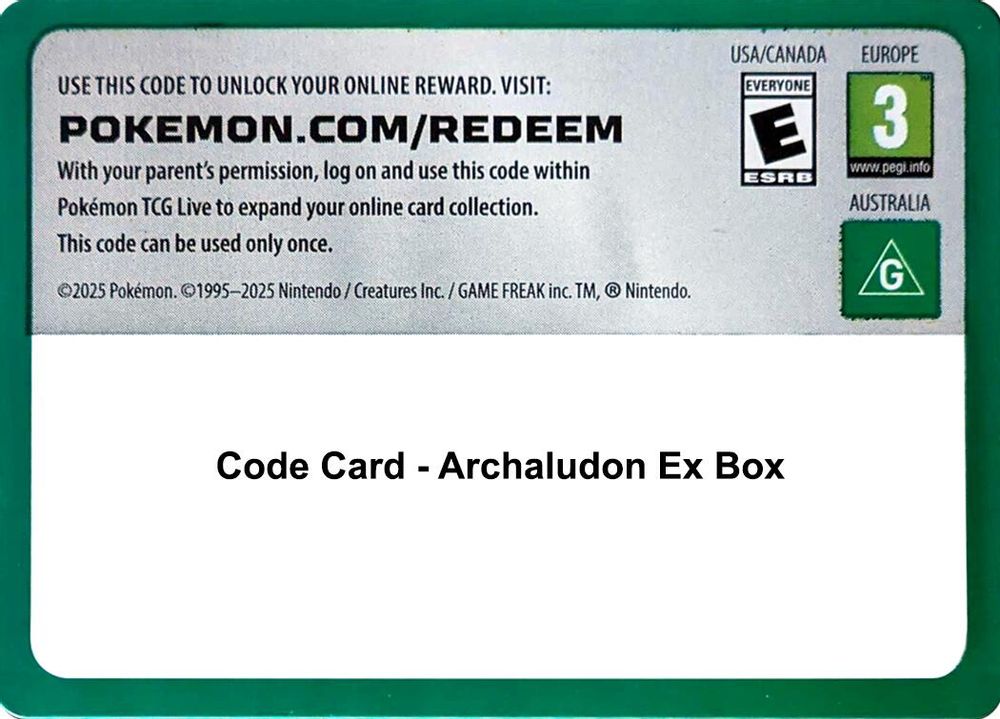 Code Card - Archaludon ex Box — Miscellaneous Cards & Products