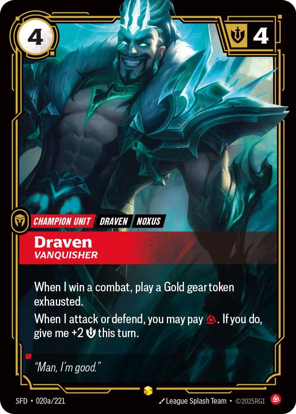 Draven - Vanquisher (Alternate Art) — Spiritforged