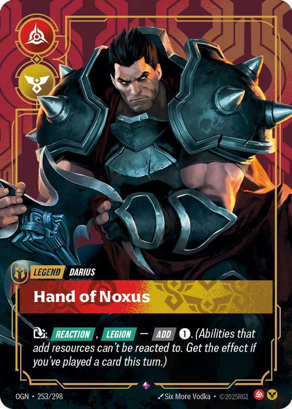 Darius - Hand of Noxus (Metal) — Riftbound Organized Play Promotional Cards