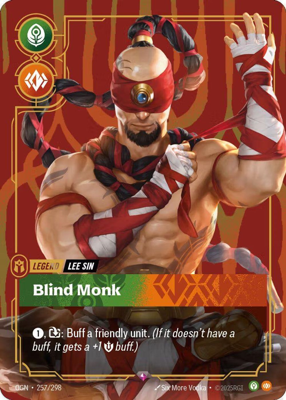Lee Sin - Blind Monk (Metal) — Riftbound Organized Play Promotional Cards