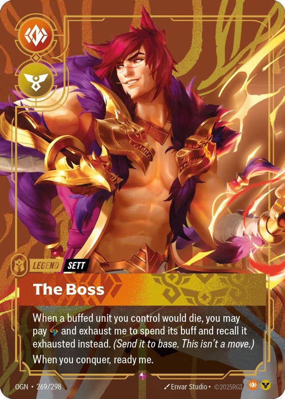 Sett - The Boss (Metal) — Riftbound Organized Play Promotional Cards
