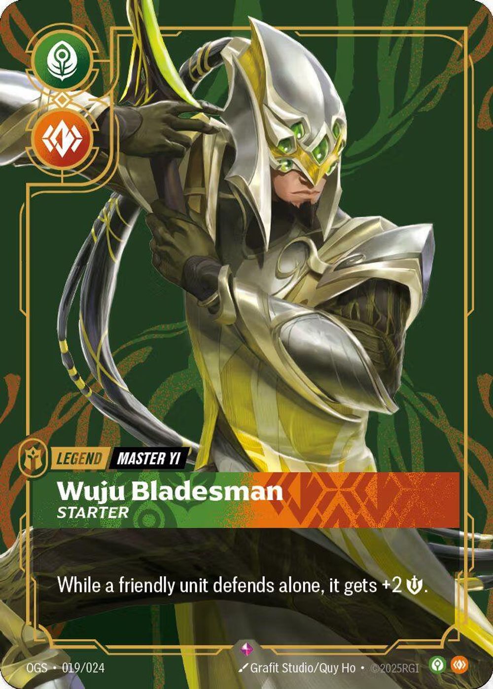 Master Yi - Wuju Bladesman (Metal) — Riftbound Organized Play Promotional Cards