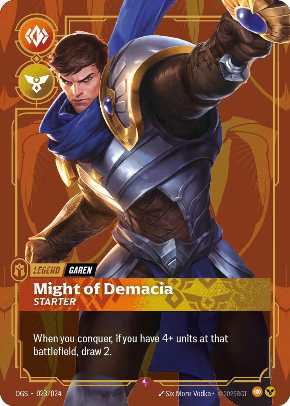 Garen - Might of Demacia (Metal) — Riftbound Organized Play Promotional Cards