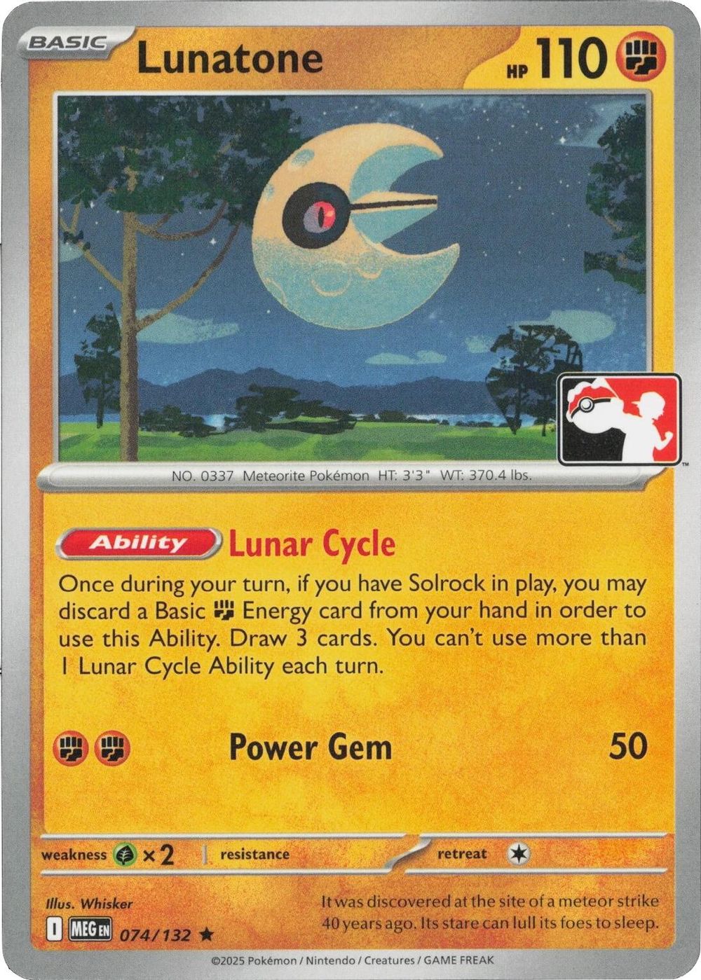 Lunatone - 074/132 — Prize Pack Series Cards
