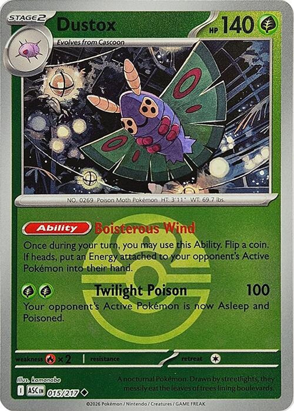 Dustox - 015/217 (Love Ball) — ME: Ascended Heroes