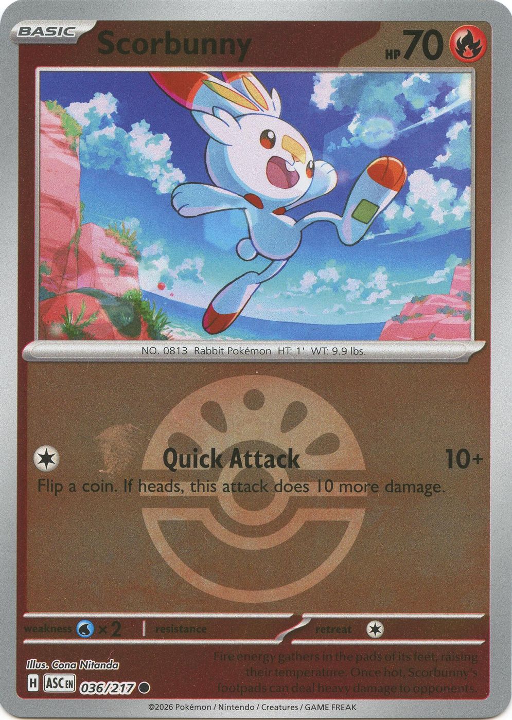 Scorbunny - 036/217 (Friend Ball) — ME: Ascended Heroes