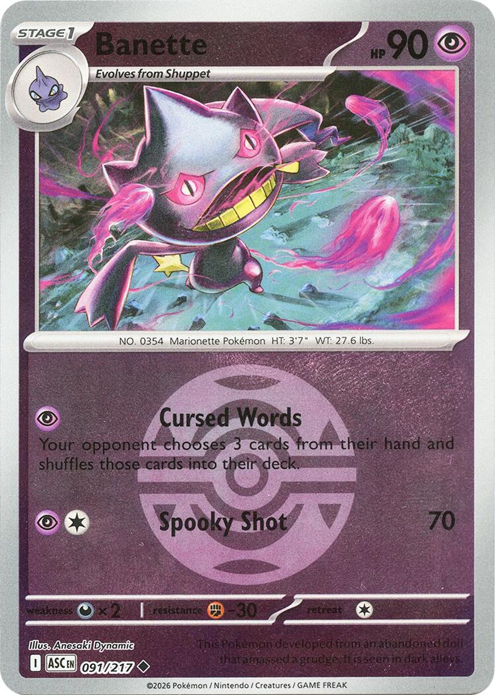 Banette - 091/217 (Dusk Ball) — ME: Ascended Heroes