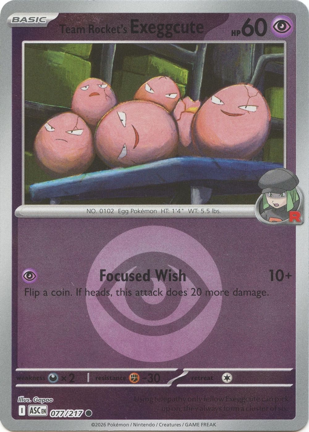 Team Rocket's exeggcute (Energy Symbol Pattern) — ME: Ascended Heroes
