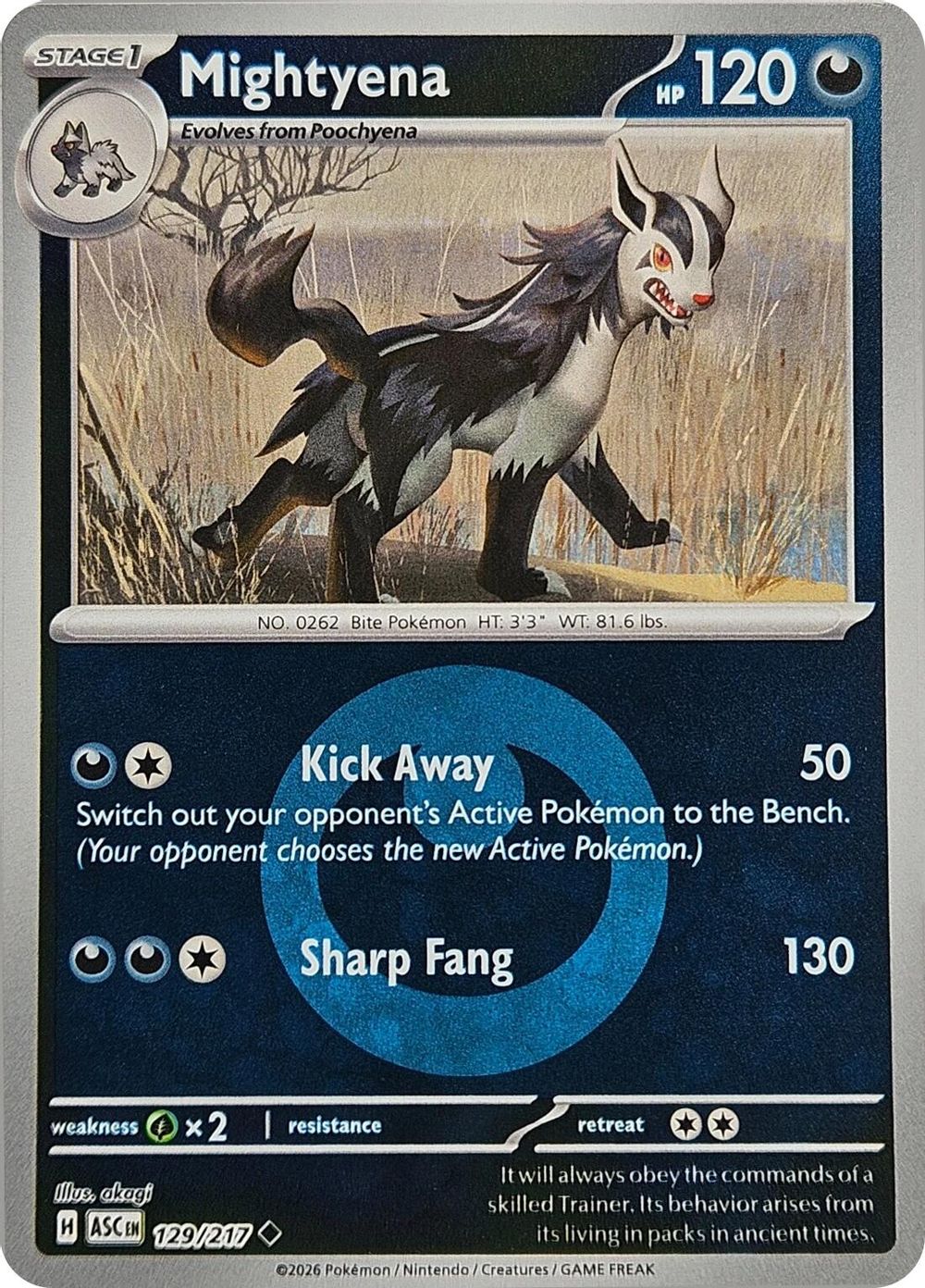 Mightyena - 129/217 (Energy Symbol Pattern) — ME: Ascended Heroes
