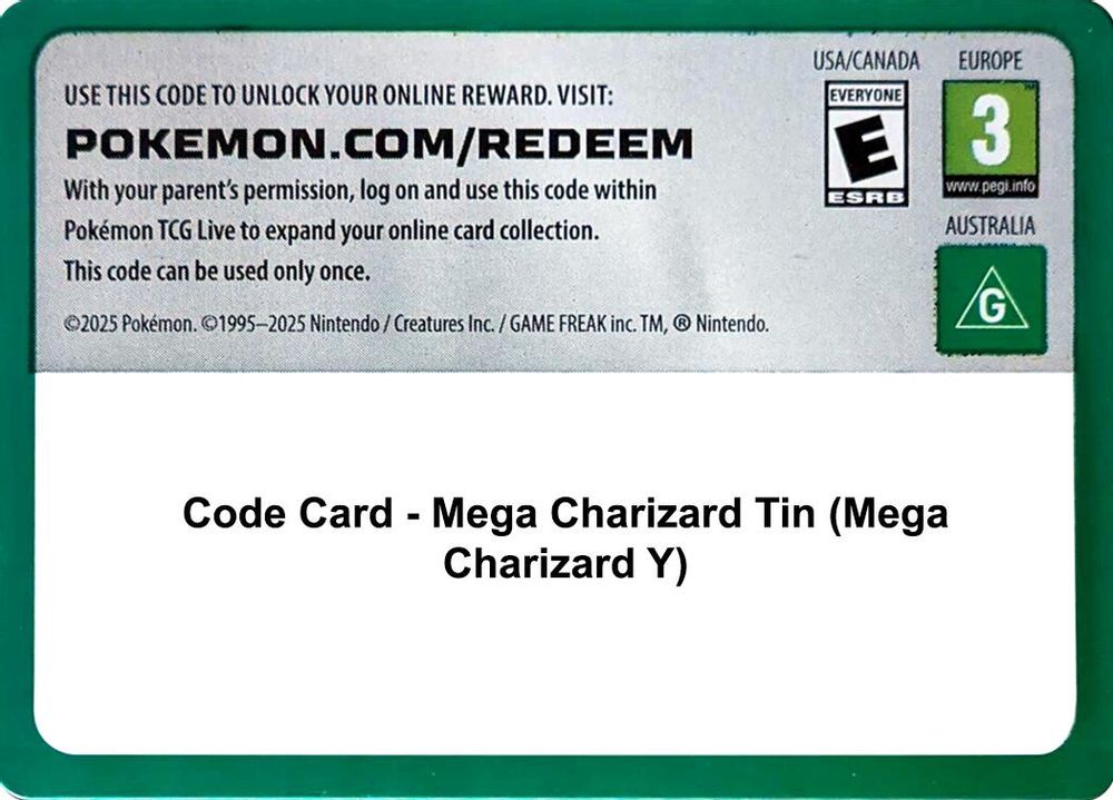Code Card - Mega Charizard Tin (Mega Charizard Y) — Miscellaneous Cards & Products