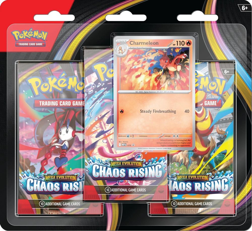 Chaos Rising 3 Pack Blister [Charmeleon] — ME04: Chaos Rising