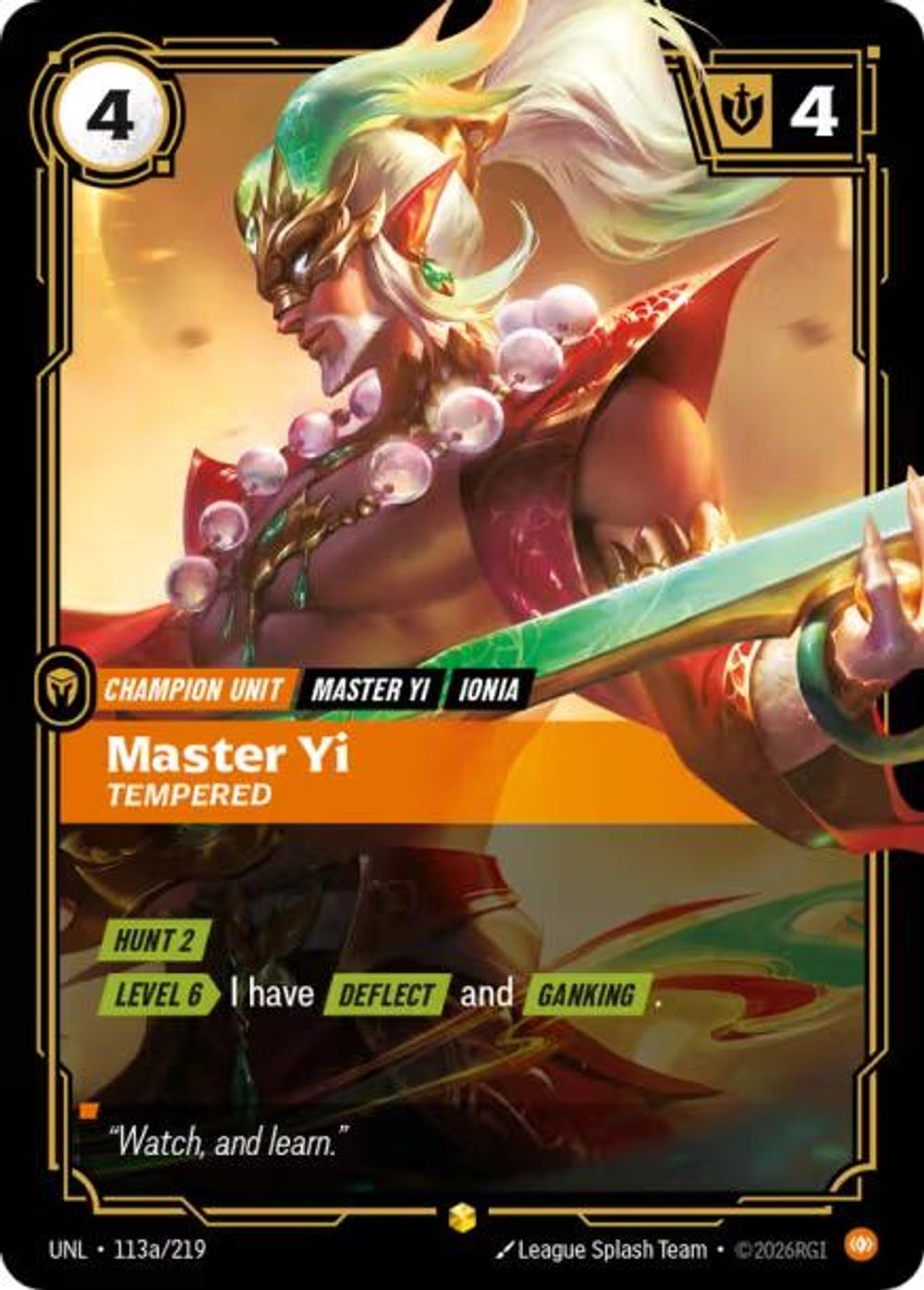 Master Yi - Tempered (Alternate Art) — Unleashed