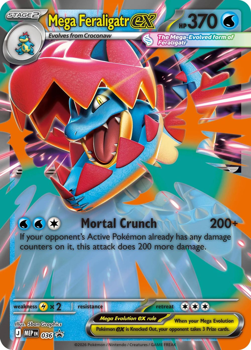 Mega Feraligatr ex - 036 — ME: Mega Evolution Promo