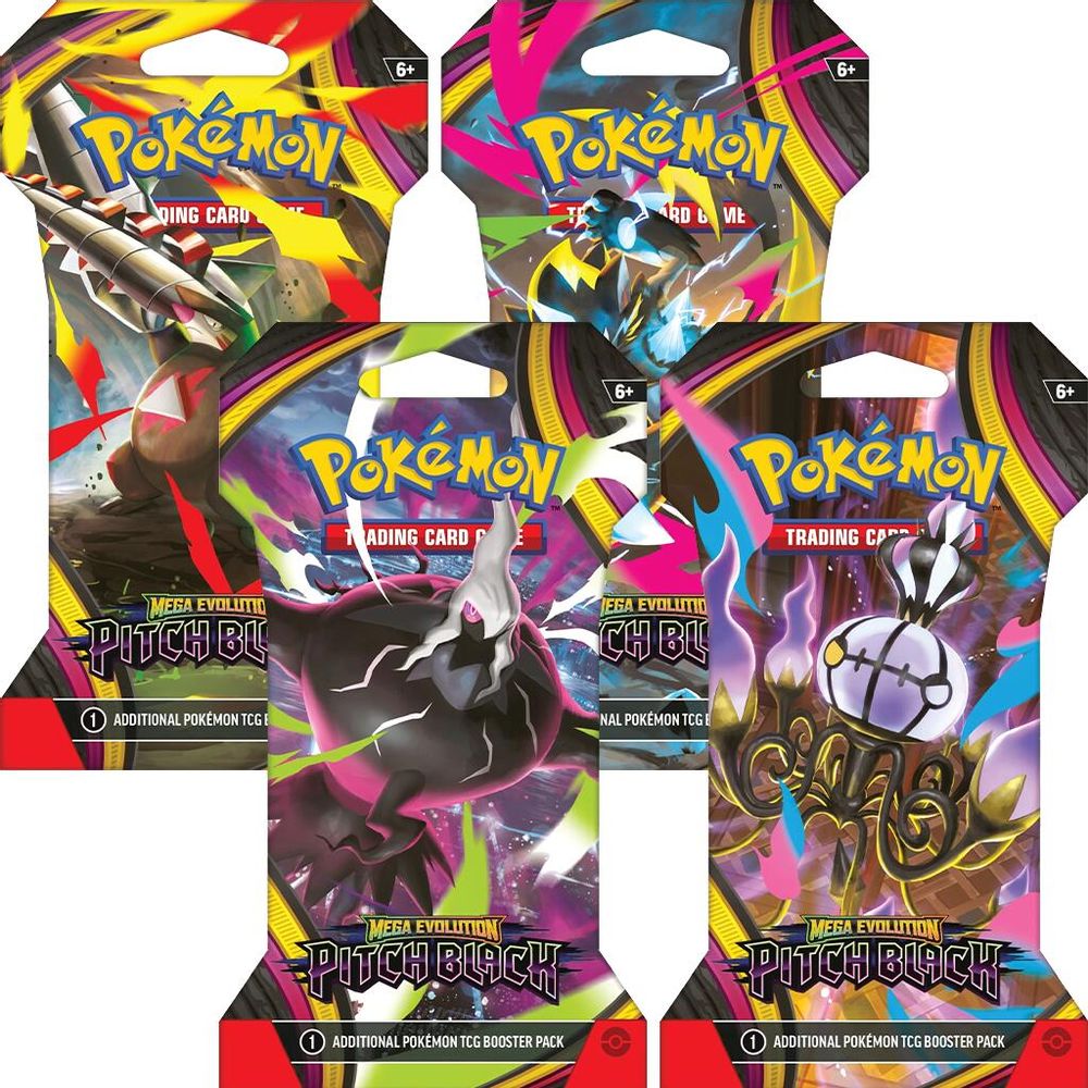 Pitch Black Sleeved Booster Pack Art Bundle [Set of 4] — ME05: Pitch Black