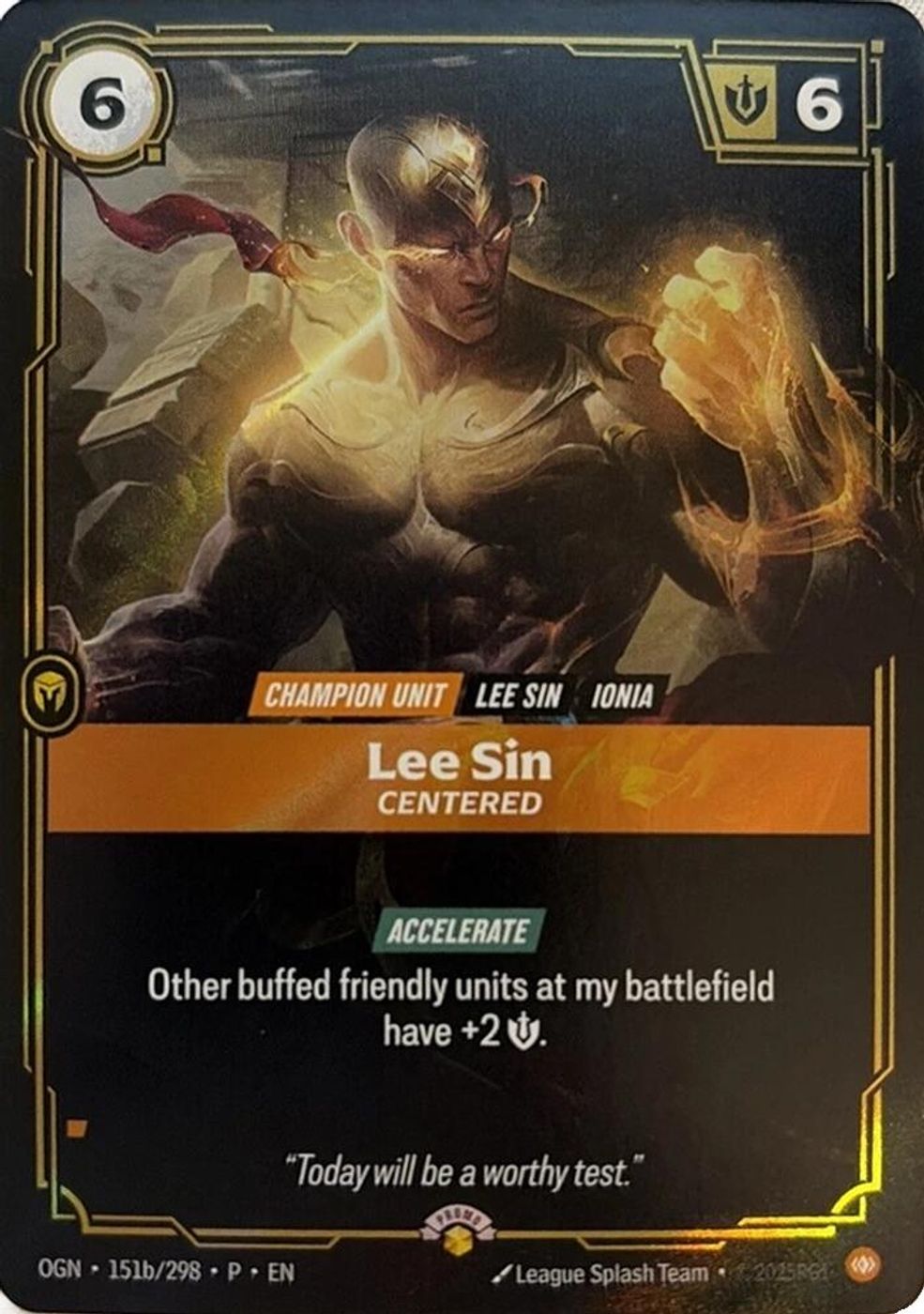 Lee Sin - Centered — Riftbound Organized Play Promotional Cards