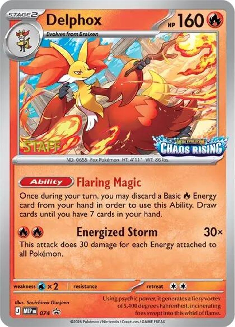 Delphox - 074 [Staff] — ME: Mega Evolution Promo