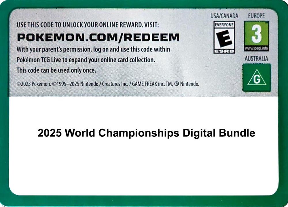 Code Card - 2025 World Championships digital bundle — World Championship Decks