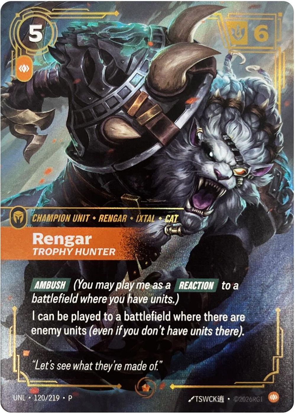 Rengar - Trophy Hunter — Riftbound Organized Play Promotional Cards