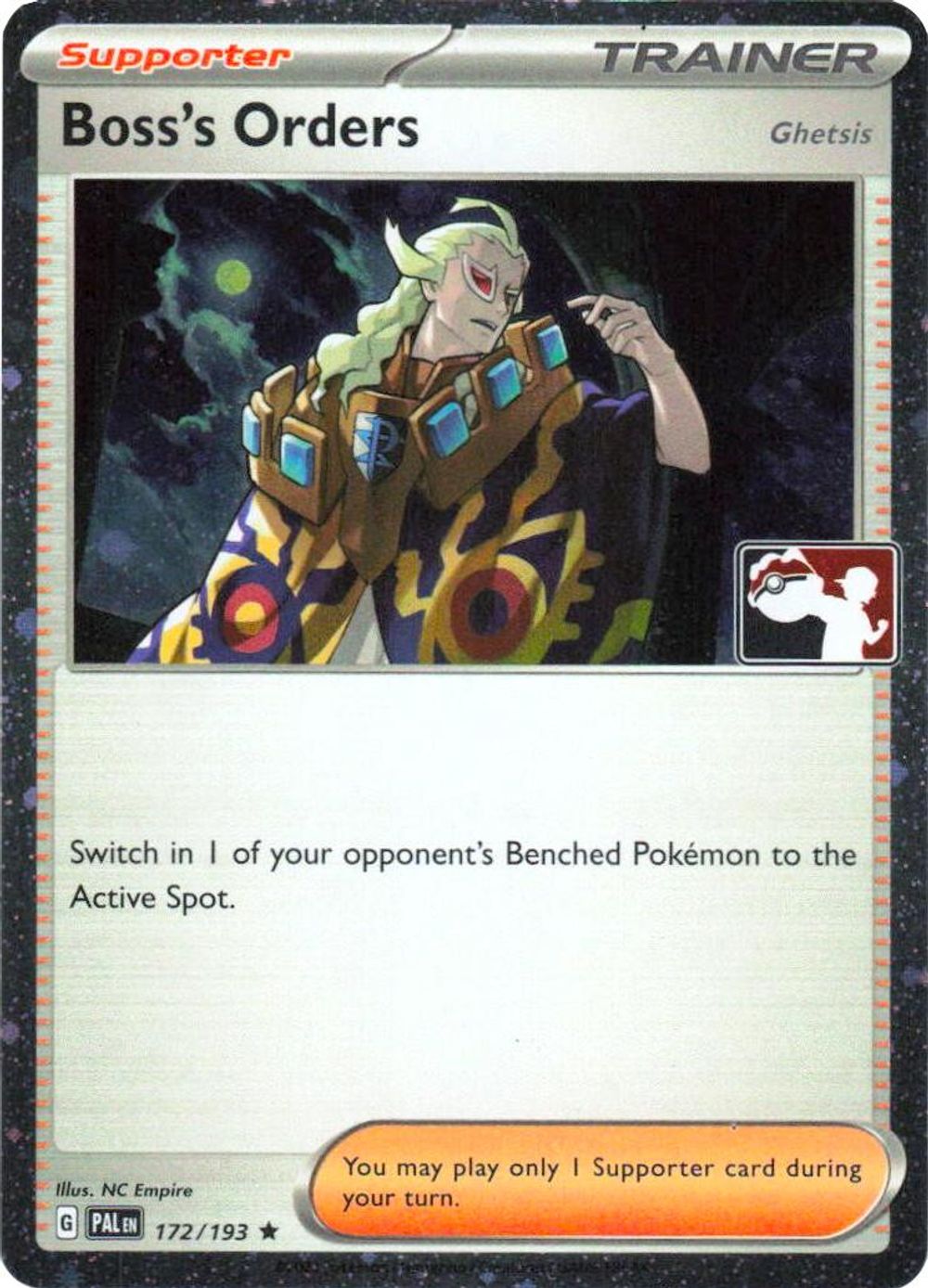 Boss's Orders [Ghetsis] - 172/193 (Cosmos Holo) — Prize Pack Series Cards
