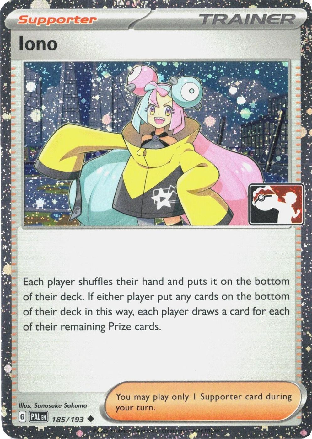 Iono - 185/193 (Cosmos Holo) — Prize Pack Series Cards