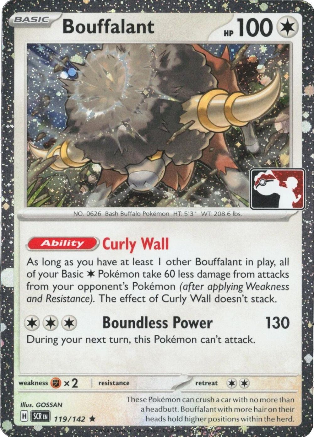 Bouffalant - 119/142 (Cosmos Holo) — Prize Pack Series Cards
